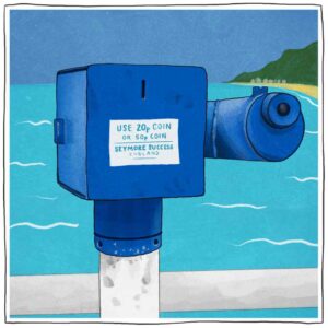 Illustration of a beach telescope