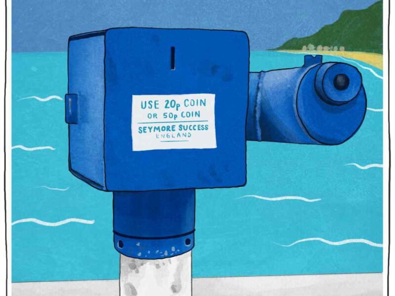 Illustration of a beach telescope